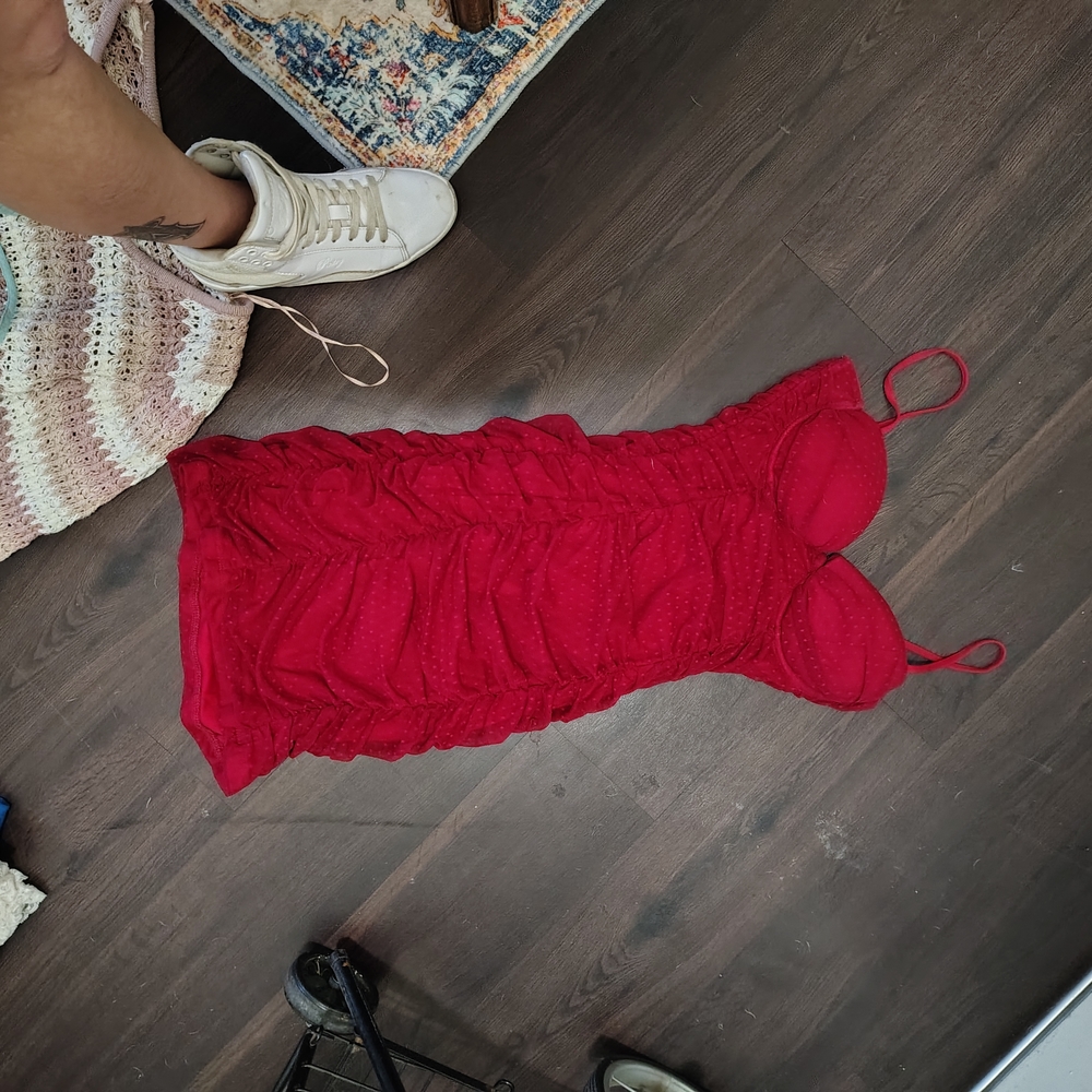 Red Ruched Dress